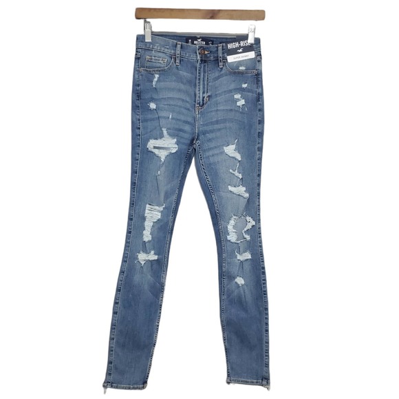 Hollister Denim - NWT Hollister Size 5R Distressed Front High-Rise Super Skinny
